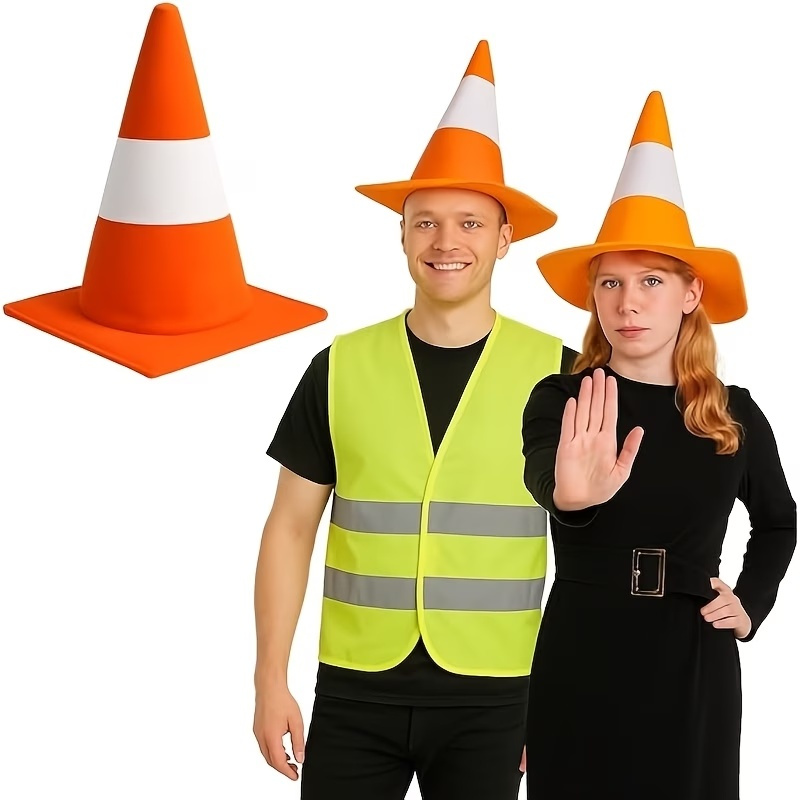 Party Hat Cone - Topi Tema Kerucut Lalu Lintas Lipat,