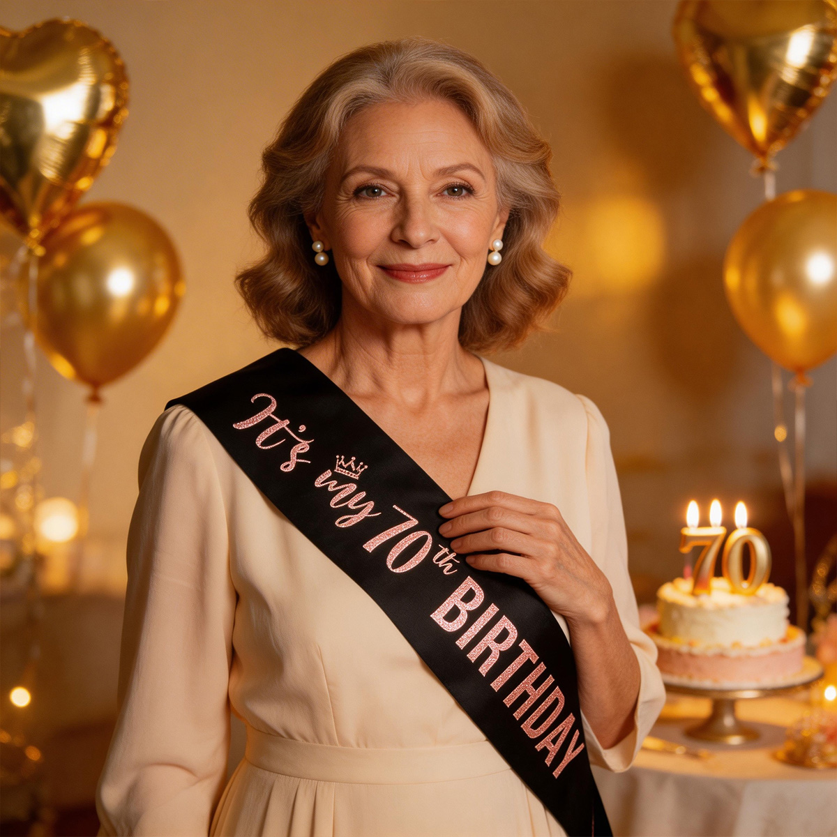 Birthday Sash Glitter - Sash Elegan dengan Tulisan 