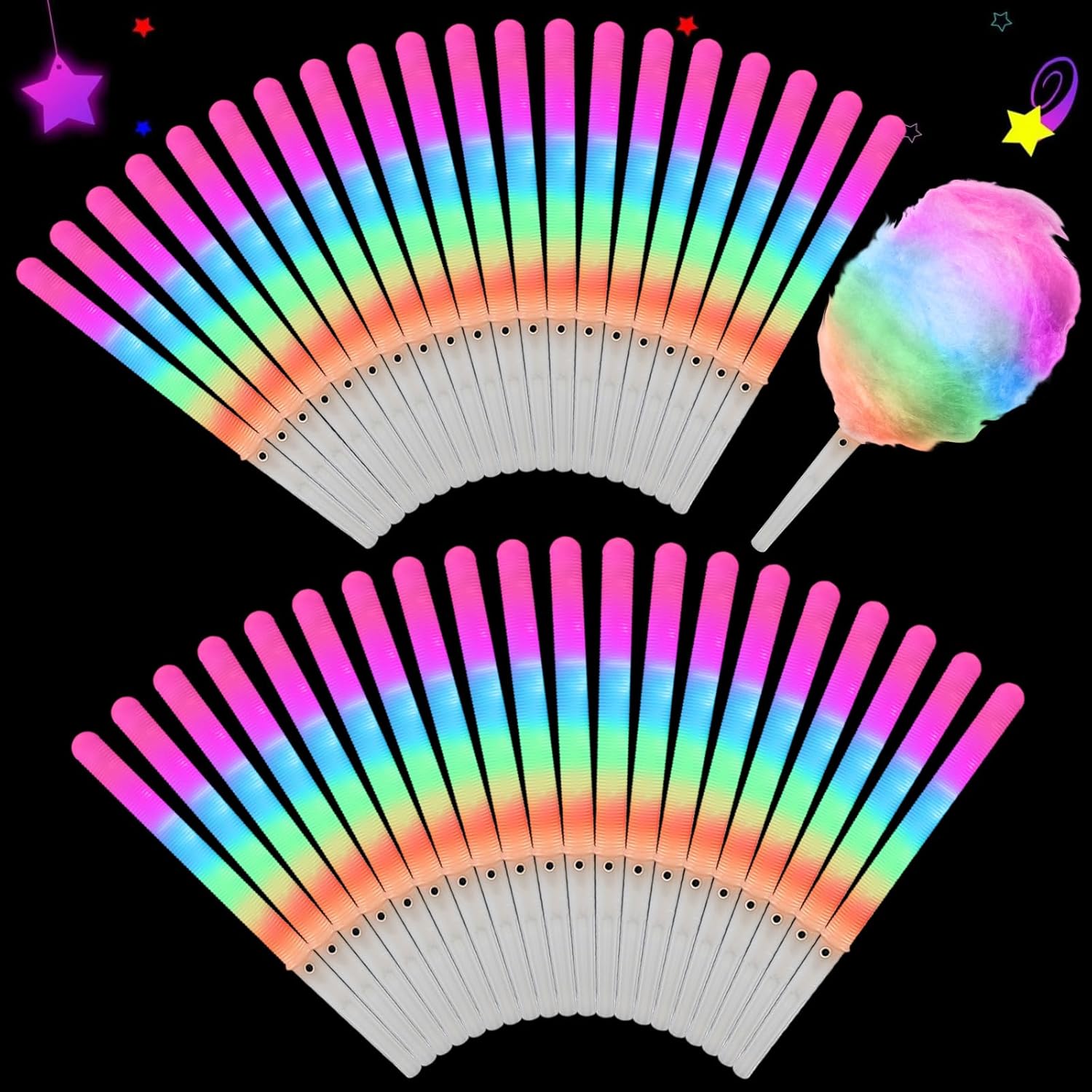 Cotton Candy Cone - 20 Buah Kerucut Permen Kapas LED