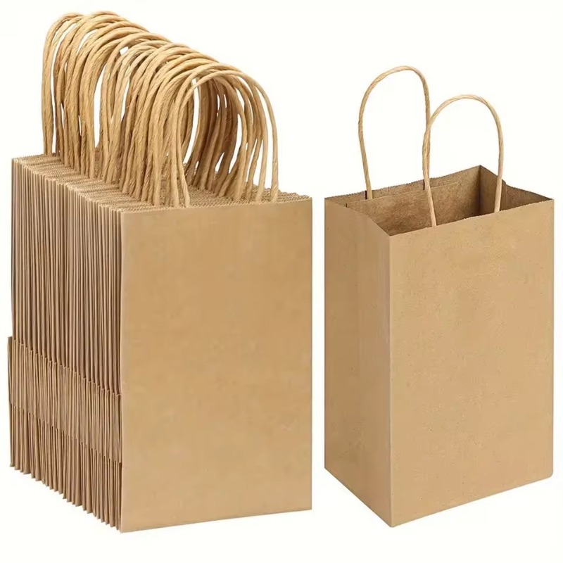 Event Party Shop - 5/10PCS Tas Kertas Kraft Coklat dengan