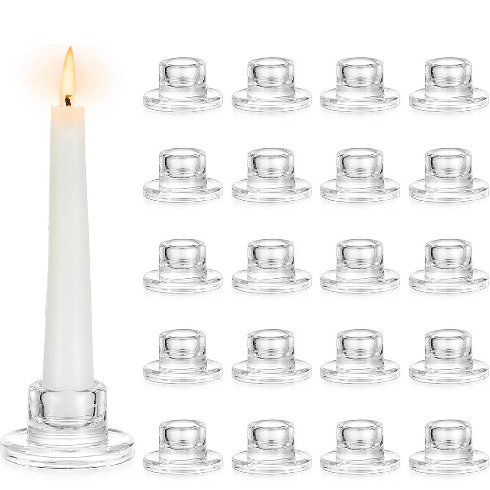 Centerpiece Stick - Tempat Lilin Transparan Pendek Berbentuk Runcing
