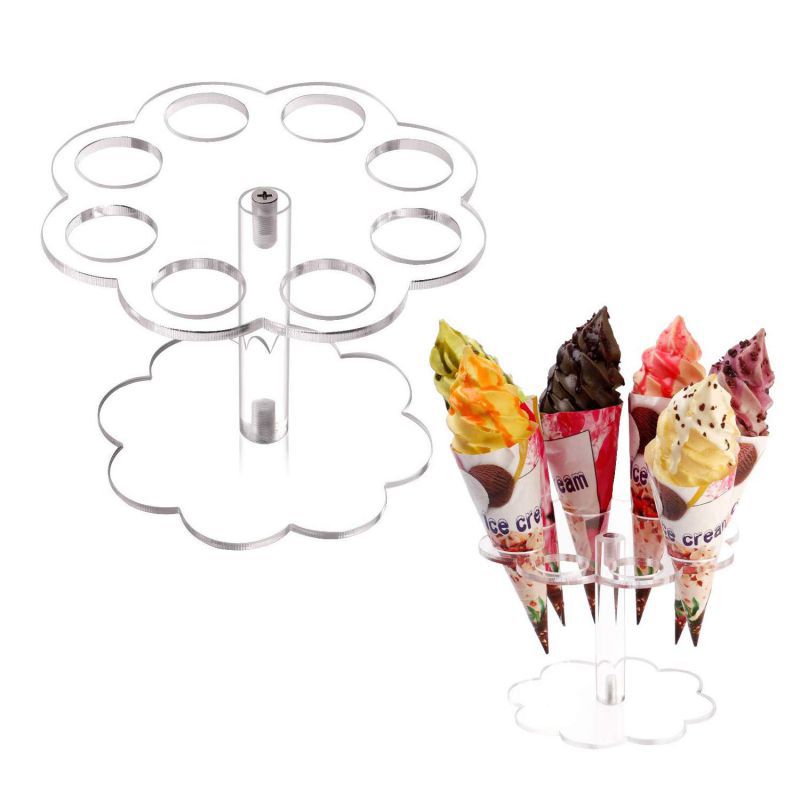 Cotton Candy Cone - Rak Display Akrilik untuk Tempat Es