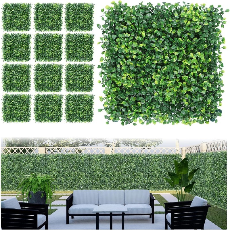 Flower Wall Panel - 1/3/6Pcs Panel Dinding Rumput Tanaman Buatan,