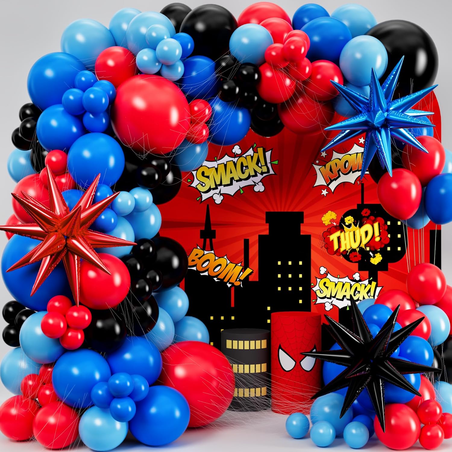 Balloon Arch Kit - Kit Dekorasi Balon Lateks Hitam Merah