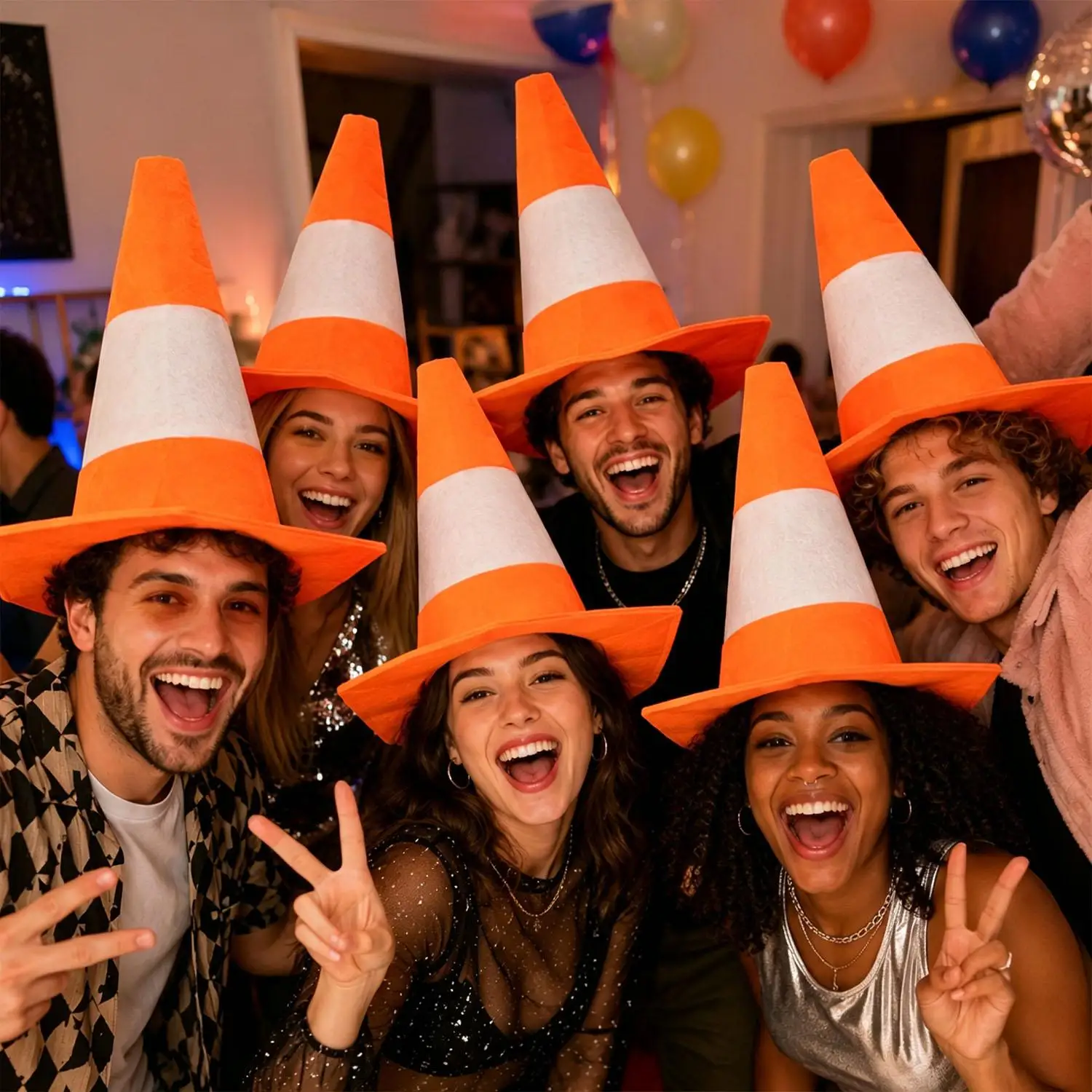 Party Hat Cone - 1/3/5Pcs Topi Kerucut Lalu Lintas Lipat