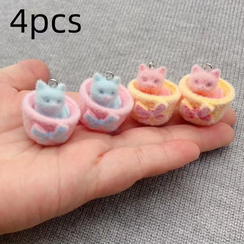 4 buah liontin kucing resin 3D - Event Party ulasan dan harga