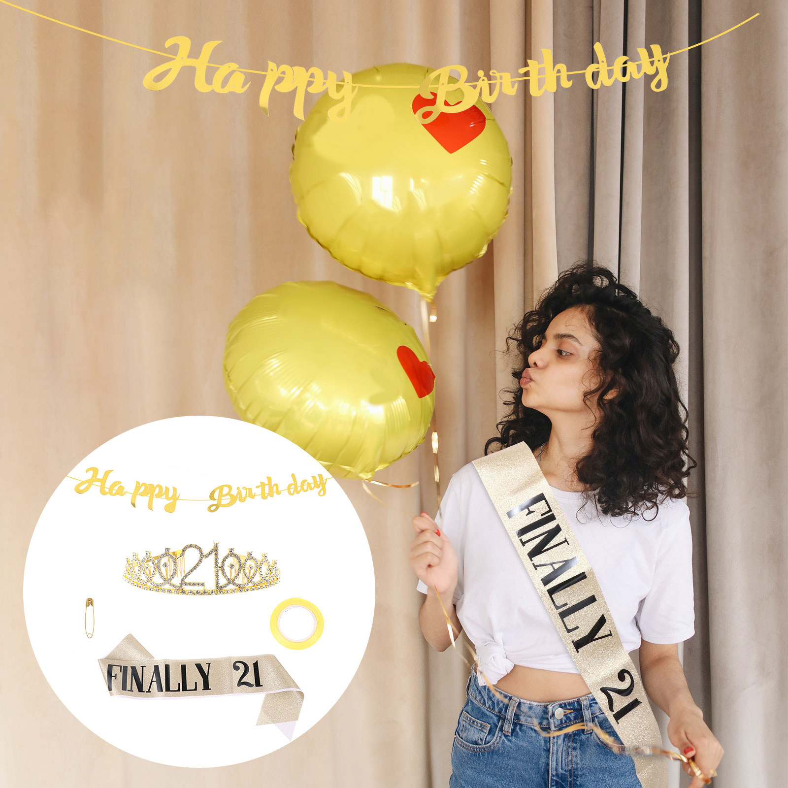 1Set Mahkota Ulang Tahun Berki - Birthday Sash Glitter ulasan dan harga