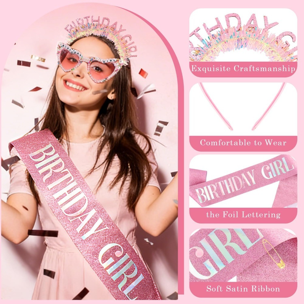 Sash Ulang Tahun, Headband Gli - Birthday Sash Glitter ulasan dan harga