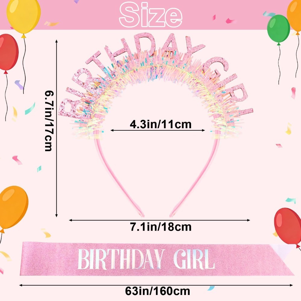 Sash Ulang Tahun, Headband Gli - Birthday Sash Glitter ulasan dan harga