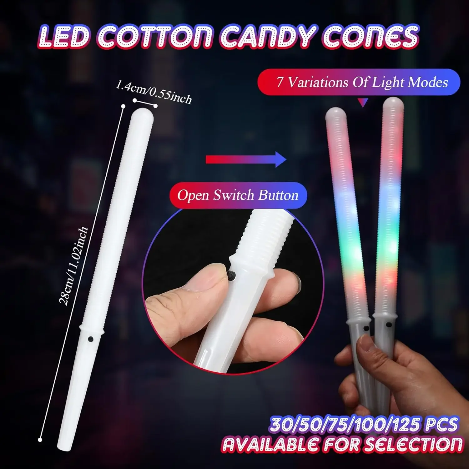 10/30pcs LED Cotton Candy Cone - Cotton Candy Cone ulasan dan harga