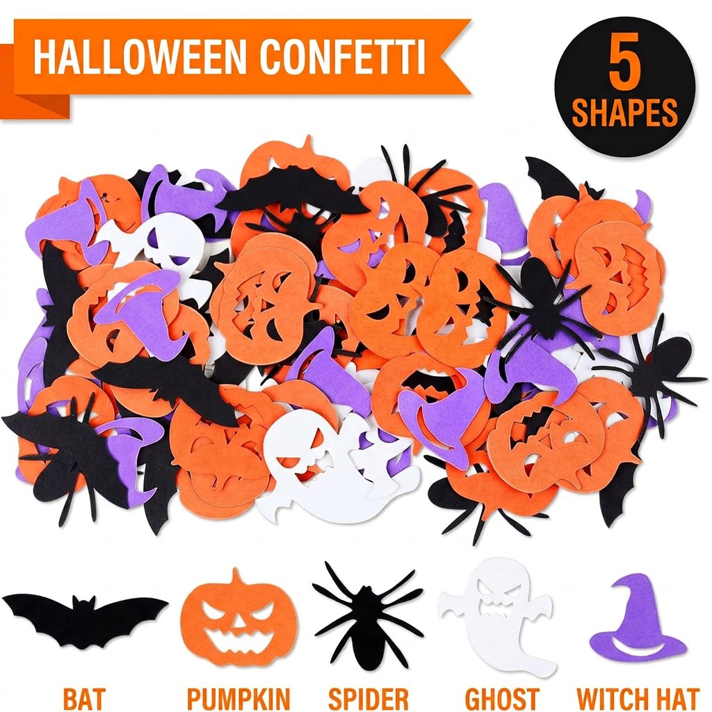 Dekorasi Pesta Halloween: Konf - Papercraft Supply Confetti ulasan dan harga