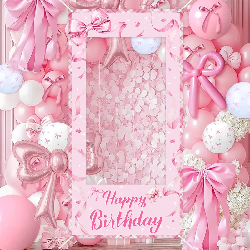 Bingkai Foto Pita Merah Muda B - Photo Booth Frame ulasan dan harga