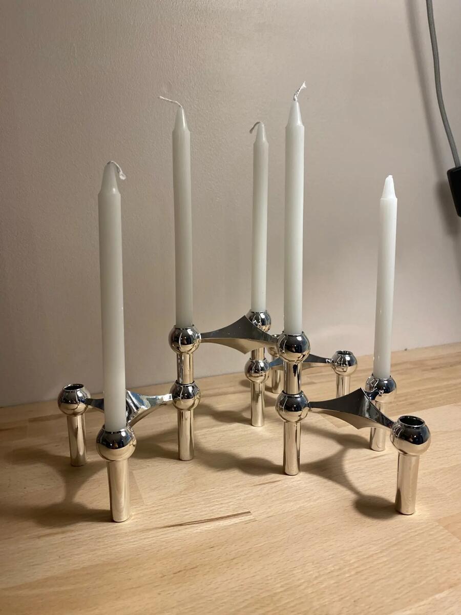 Tempat lilin logam, struktur m - Centerpiece Stick ulasan dan harga