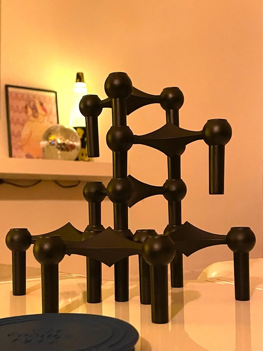 Tempat lilin logam, struktur m - Centerpiece Stick ulasan dan harga
