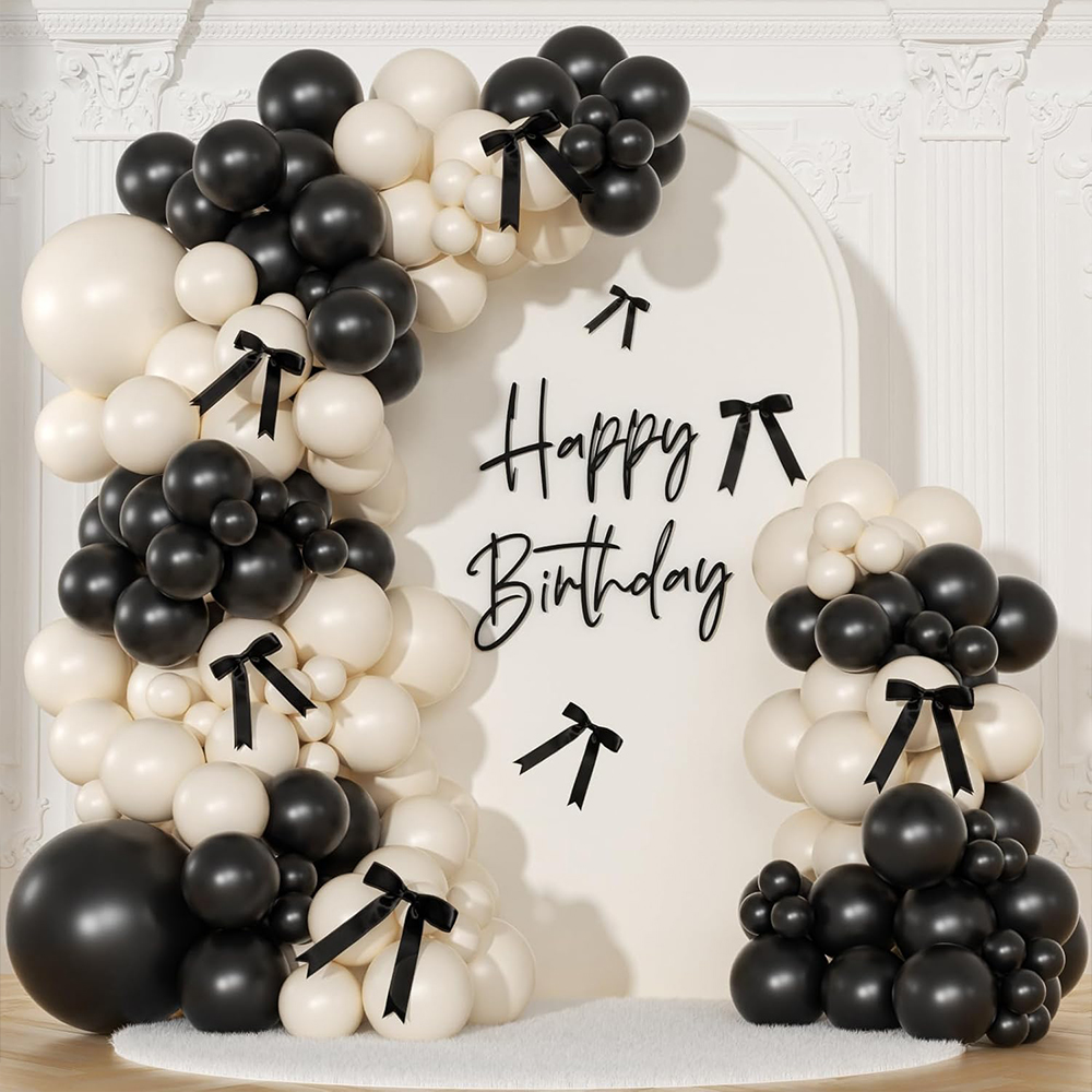 151Pcs Balon Lateks Hitam dan  - Balloon Arch Kit ulasan dan harga