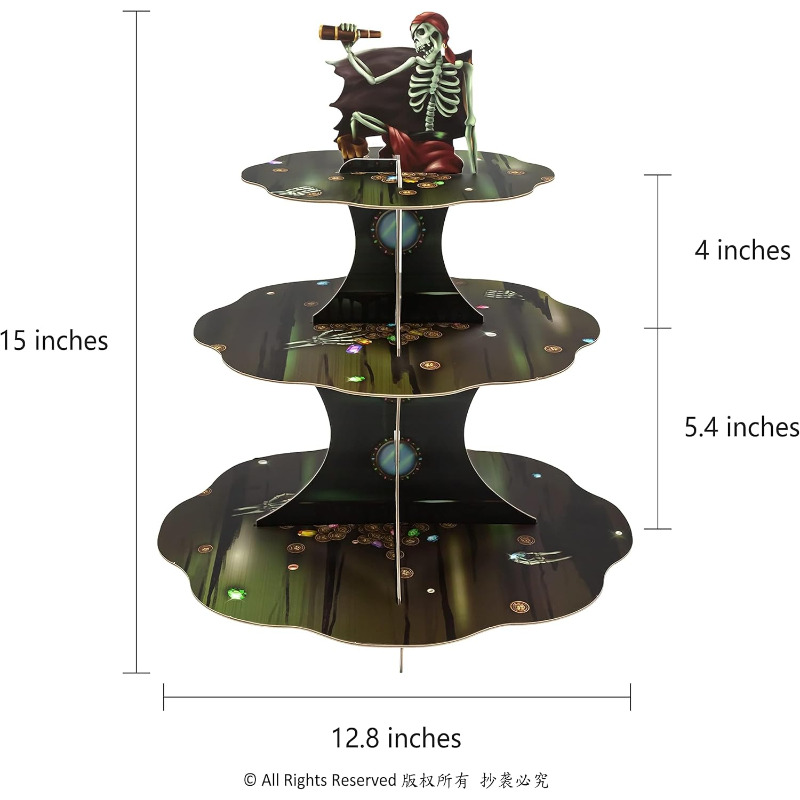 Tengkorak bajak laut Cupcake b - Cupcake Stand Tier ulasan dan harga