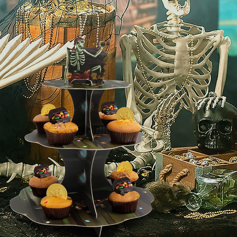 Tengkorak bajak laut Cupcake b - Cupcake Stand Tier ulasan dan harga
