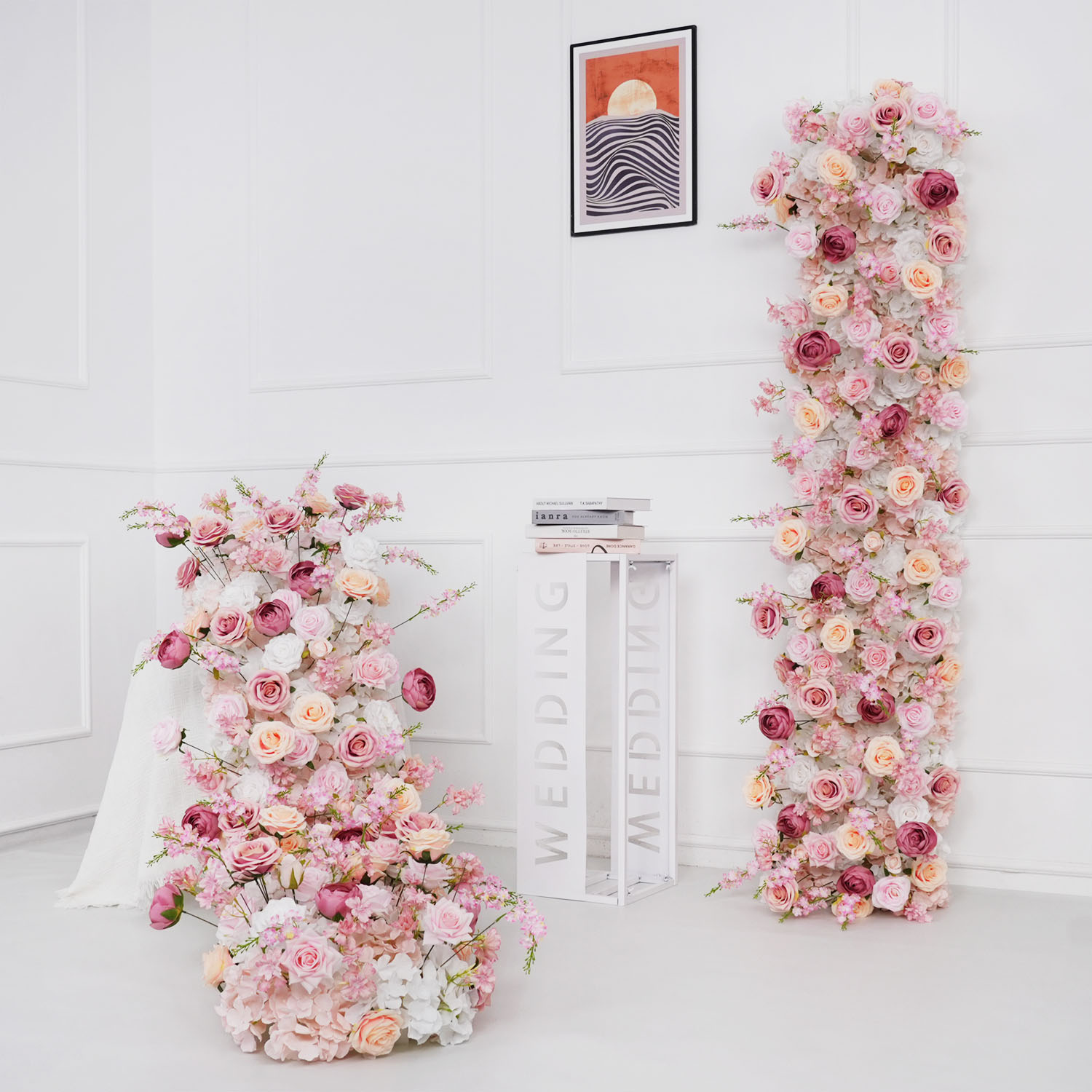 Bunga Bunga Buatan Mewah Baris - Flower Wall Panel ulasan dan harga
