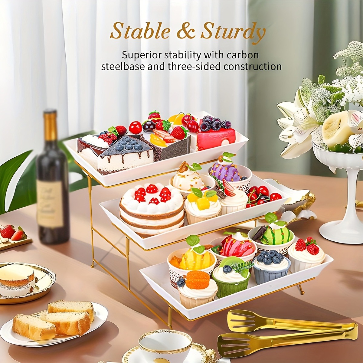 Tempat Sajian Bertingkat Putih - Cupcake Stand Tier ulasan dan harga