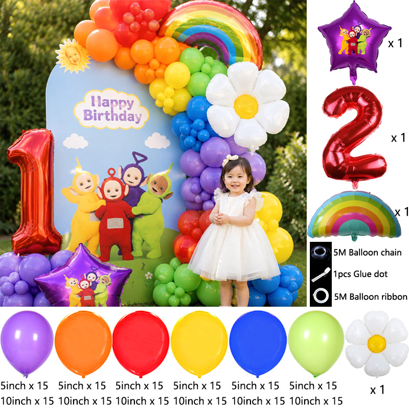 Kit Dekorasi Balon Teletubbies - Balloon Arch Kit ulasan dan harga