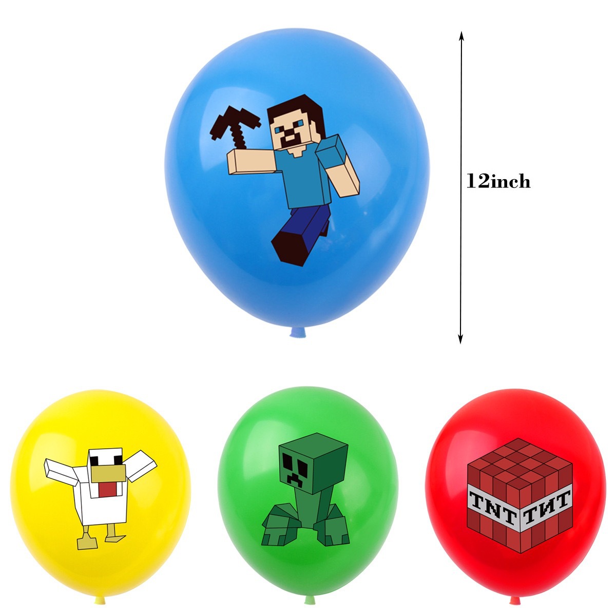 50/100pcs Balon Pixel Minecraf - Event Supplies ulasan dan harga