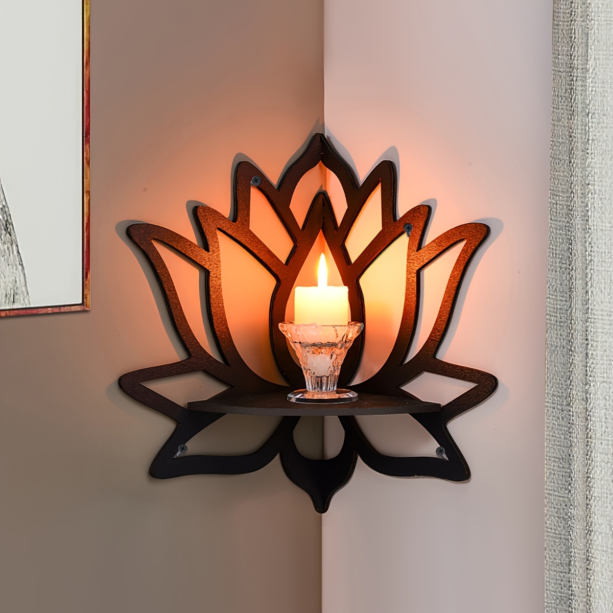 Rak Sudut Mengambang Lotus, Ra - Flower Wall Panel ulasan dan harga